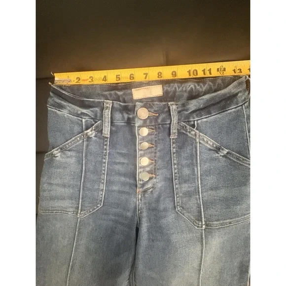 Kut From The Kloth Meg Jeans Womens 6 Blue Wide Leg High Rise Exposed Button Fly - Picture 9 of 12